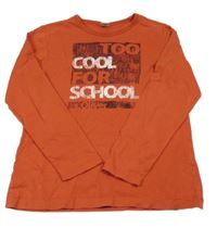 Cihlové triko s nápisy S. Oliver