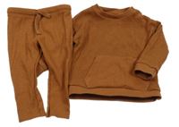 2set - Hnědá žebrovaná mikina + tepláky F&F