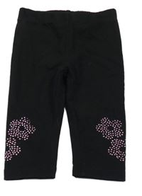 Černé legíny s květy z kamínků Kiki&Koko