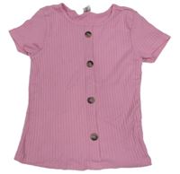 Růžové žebrované tričko Dopodopo