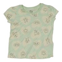 Mintovo-bílé tričko se zvířátky Disney