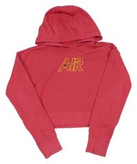 Fuchsiová crop mikina s logem a kapucí Nike
