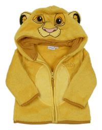 Hořčicová plyšová propínací mikina s kapucí - Simba Disney