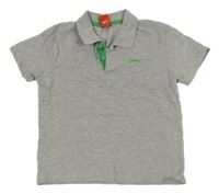 Šedo-zelené polo tričko s logem Slazenger