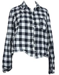 Dámská černo-bílá kostkovaná crop halenka F&F