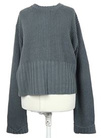 Dámský šedý crop svetr Boohoo 