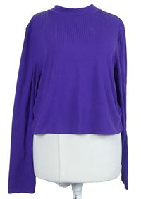 Dámské fialové žebrované crop triko Primark 