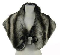 Nové - Dámská černo-hnědá kožešinová pelerína Atmosphere 