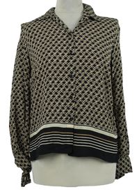 Dámská černo-béžová vzorovaná halenka s pruhy H&M