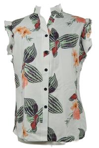 Dámská bílá květovaná halenka 