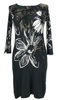 Dámské tmavošedé květované šaty Phase Eight 