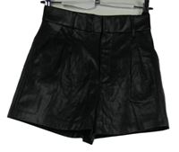 Dámské černé koženkové kraťasy Zara 