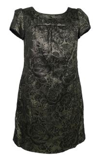 Dámské černo-zlaté květované šaty Warehouse 