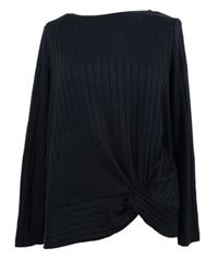 Dámský tmavomodrý žebrovaný svetr s řasením F&F