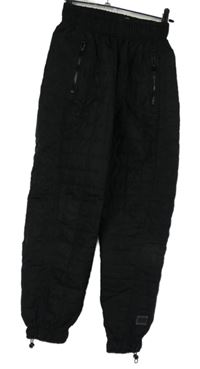 Dámské černé šusťákové prošívané zateplené kalhoty Bershka 