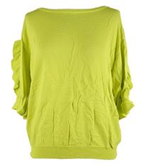 Dámský limetkový lehký svetr s volánky na rukávech Next 