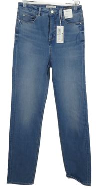 Nové - Dámské světlemodré straight rifle s vysokým pasem M&S vel. 12L