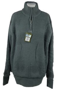 Nové - Pánský šedý zateplený svetr Toptex