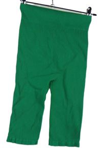 Dámské zelené žebrované spodní capri legíny