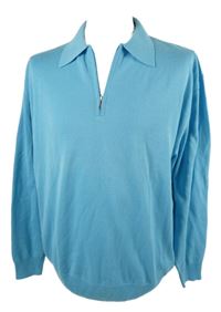 Pánský světlemodrý svetr s límečkem Breidhof 