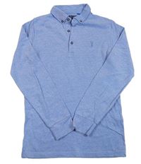 Světlemodré melírované polo triko Next
