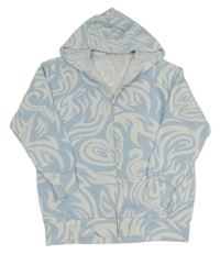 Světlemodro-bílá propínací mikina s kapucí H&M