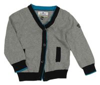 Šedo-černý pruhovaný propínací svetr st. George 