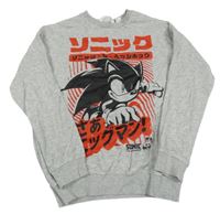 Světlešedá mikina se Sonicem H&M