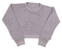 Fialový perforovaný crop svetr F&F