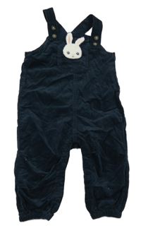 Tmavomodré laclové manšestráky s králíčkem Name it