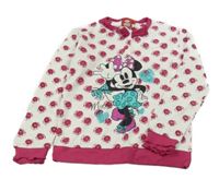 Bílo-rubínové puntíkaté triko s Minnie Disney