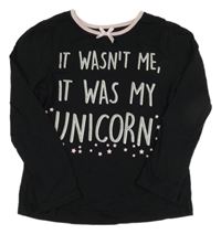 Černé pyžamové triko s nápisem George