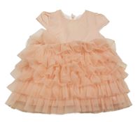 Světlerůžové slavnostní saténovo/tylové šaty