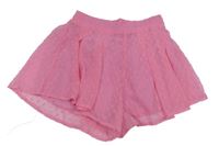 Růžové tylové kraťasy s 3D puntíky Shein