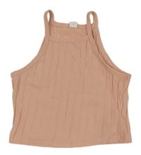 Růžový žebrovaný top Shein