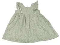 Bílo-zelené květované šaty H&M