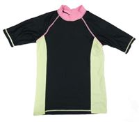 Černo-růžovo-zelené UV tričko M&S