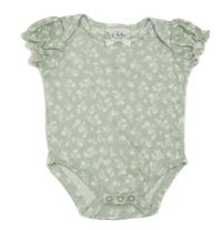 Zeleno-bílé body s květinami 