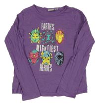 Fialové triko s Avengers Marvel
