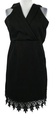 Nové - Dámské černé pouzdrové šaty s madeirou Boohoo