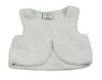 Bílá chlupatá podšitá vesta Topomini