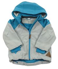 Modro-šedá softshellová bunda s kapucí H&M