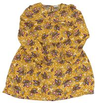 Hořčicové vzorované šaty Matalan