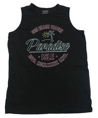 Černé tílko s nápisem zn. Primark