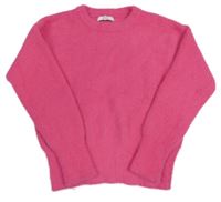 Růžový chlupatý svetr zn. Primark