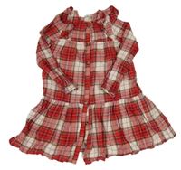 Červeno-bílé kostkované košilové šaty H&M