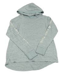 Světlemodro-šedé melírované úpletové triko s kapucí H&M