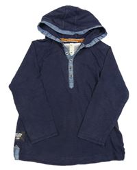 Tmavomodré mikinotriko s kapucí Next