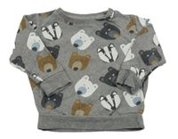 Šedá mikina se zvířaty Next