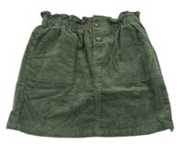 Khaki paper bag manšestrová sukně H&M